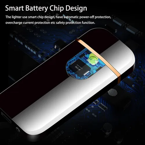 Vista 3 de Encendedor electrónico, encendedor eléctrico inteligente, mini encendedor recargable USB con ignición táctil de doble lado, encendedor sin llama a