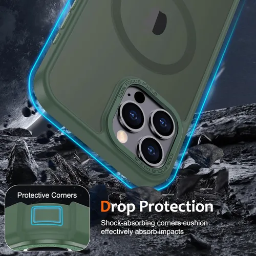 Vista 186 de Anuck - Funda magnética para iPhone 11 compatible con MagSafe, carcasa trasera mate translúcida dura, borde de TPU, delgada, resistente a impactos