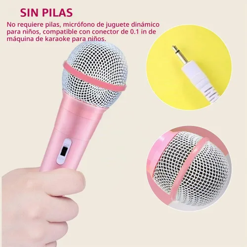 Vista 5 de EKDJKK Micrófono con cable, micrófono portátil con cable de 0.138 in, conector ligero sin batería, máquina de canto, micrófono de mano con cable