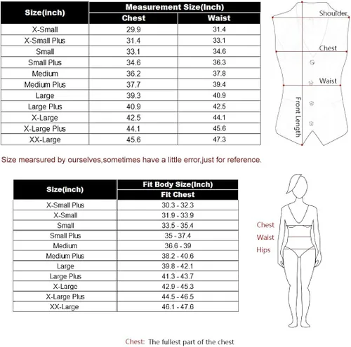 Vista 5 de V VOCNI - Chaleco con 4 botones y cuello en V para mujer
