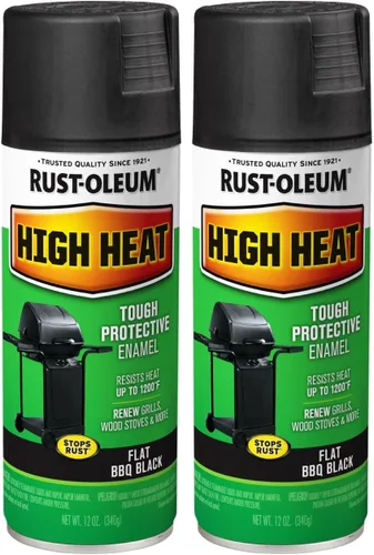 Vista 16 de Rust-Oleum 7750830 Pintura en aerosol de esmalte de alta temperatura, 12 onzas, almendra Protección de hasta 1200 °F, parrillas, ahumadores