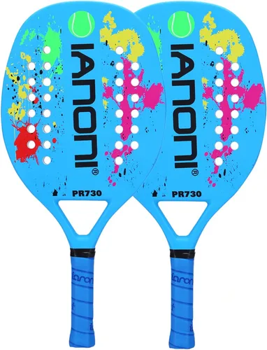 Vista 11 de IANONI Raqueta de tenis para playa con agarradera de fibra de carbono, con espuma de memoria.
