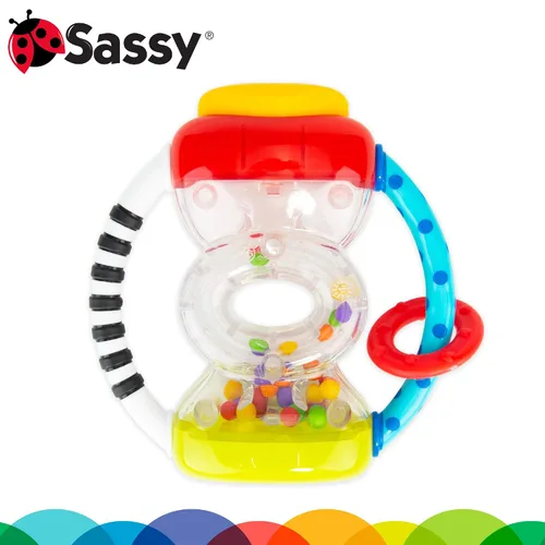 Vista 5 de Baby's First Rattles Developmental Gift Set para recién nacidos + Incluye sonajeros de muñeca, sonajero de reloj de arena, 9 piezas de eslabones