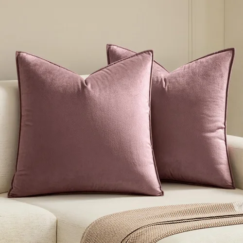 Vista 14 de MIULEE Paquete de 2 fundas de cojín decorativas de terciopelo suave, cuadradas, unicolor, para sofá, dormitorio, automóvil, 16 x 16 pulgadas