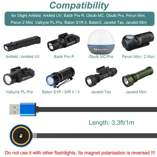 Vista 2 de Kissmart Cargador MCC 1A para Olight ArkPro, Arkfeld Ultra/Pro/UV, Baldr Pro R, Obulb Pro, Perun 2 Mini, Valkyrie PL-Pro, Baton S1R II, Baton3