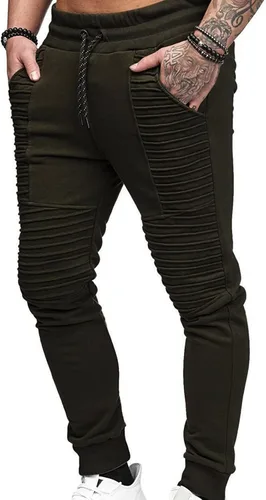 Vista 2 de Men's Casual Cargo Pants Hiking Pants Workout Joggers Sweatpants for Men, Men's Slim-Fit Stretch Cargo Pant, Men's Wild Cargo Pants A1_Black