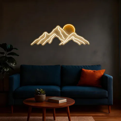 Vista 10 de LED Mountains Sunrise Sunset Wave Neon Signs Dimmable 5V USB Power Neon Lights Wall Art Decorative Lamp for Home Preppy Dorm Salon Decor Bar Party