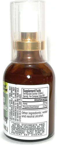 Vista 2 de Spray oral brasileño de propóleo de abeja verde y miel de bosque lluvioso, paquete de 2 botellas