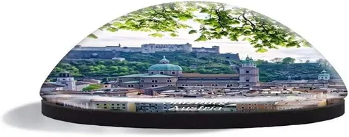 Vista 2 de Imán de nevera Austria Salzburgo Altstadt Imanes de vidrio para recuerdos de refrigerador, lindo imán de cristal decorativo para pizarra blanca