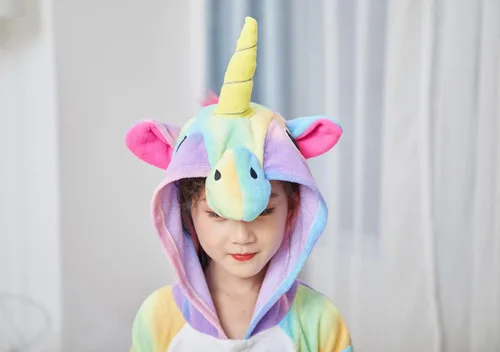 Vista 10 de Pijama unisex de unicornio para niños, disfraz de Halloween, regalo de cumpleaños