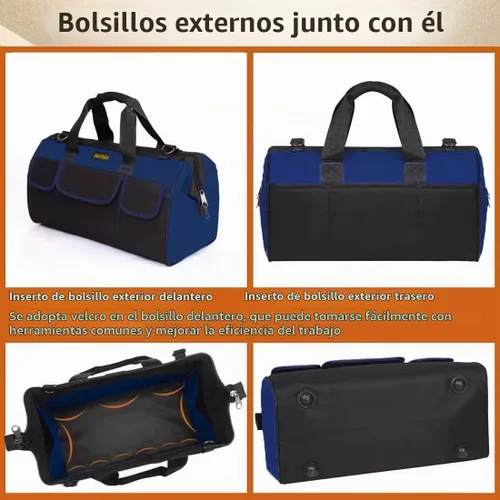 Vista 2 de FASTECH Bolsa de herramientas resistente de 20 pulgadas con boca ancha para almacenamiento de herramientas, transportador y organizador, bolsa
