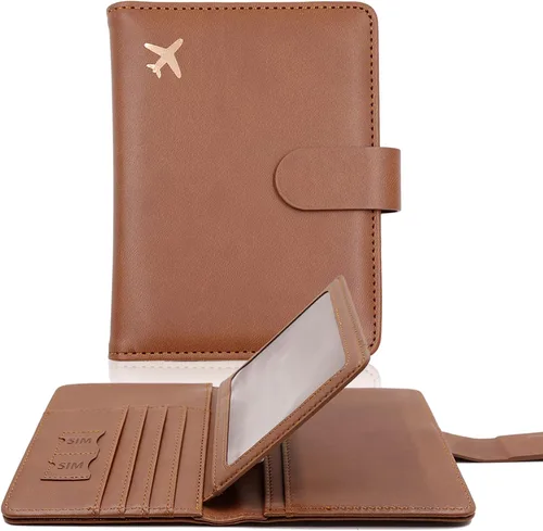 Vista 24 de Melsbrinna - Funda para pasaporte, ranuras para tarjetas, bonita funda para pasaporte para mujeres/hombres, resistente al agua con bloqueo RFID