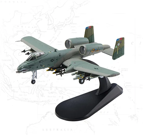 Vista 10 de A-10 Thunderbolt II Warthog Fighter Plane Modelo 1:100 Modelo Militar Avión Camuflaje
