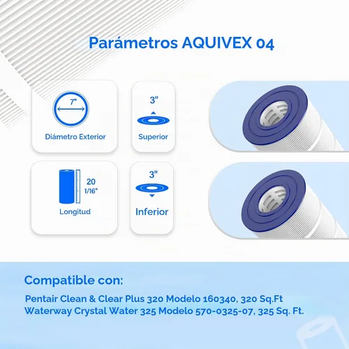 Vista 3 de CCP320 - Cartuchos de filtro para piscina, se adapta a Pentair Clean & Clear Plus 320