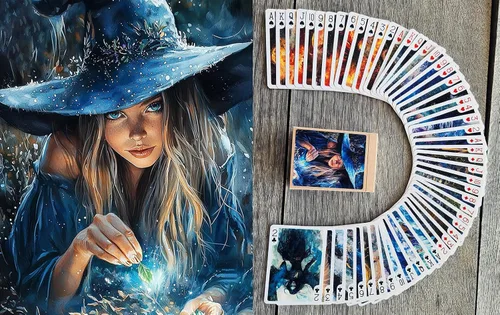 Vista 8 de Naipes de elegancia eduardiana (baraja de póquer 54 cartas todas diferentes) Hermosas damas con sombreros románticos vestidos salones y escenas