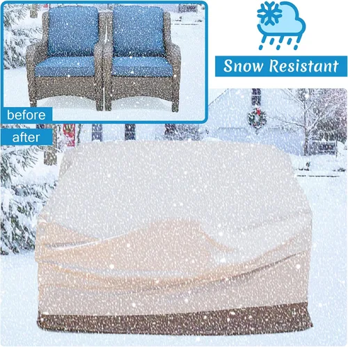 Vista 7 de ovios Fundas para muebles de patio, funda impermeable para sillas de sofá seccional, sofá biplaza otomana, sofá o mesa de uso general, 58.3 pulgadas