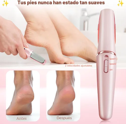 Vista 3 de Removedor de Callos para Pies, ZABOUL Removedor de Callos Eléctrico para Pies Recargable Herramientas de Pedicura Varita de Pedicura Suave Lima