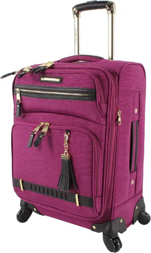 Vista 2 de Steve Madden Colección de equipajes de diseñador, 3 piezas Softside expansible ligero, juego de viaje incluye bolsa debajo del asiento, 20 pulgadas