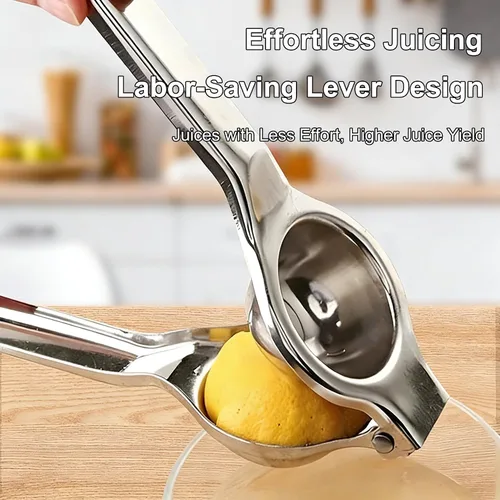 Vista 2 de Exprimidor de limón premium, Exprimidor grande y resistente para limón, Exprimidor de cítricos de metal de mano, Herramienta de barra exprimidora