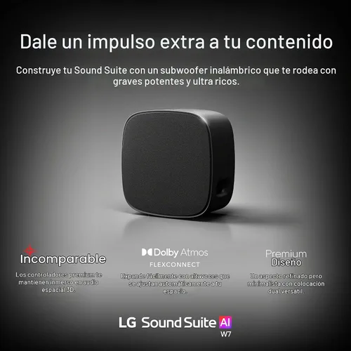 Vista 6 de LG W7 Sound Suite - Subwoofer inalámbrico – graves profundos de 8 pulgadas, Dolby Atmos FlexConnect, televisores compatibles, barra de sonido H7