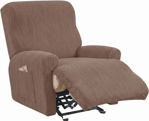 Vista 26 de KRFOONN Fundas elásticas para sillón reclinable con estampado, fundas para sillas reclinables de 4 piezas, fundas para sillón reclinable Lazy Boy