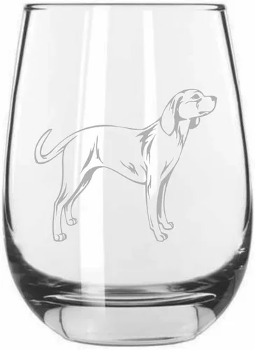 Vista 149 de Shar Pei (chino) - Vaso de vino sin tallo grabado para perro, 15.25 onzas