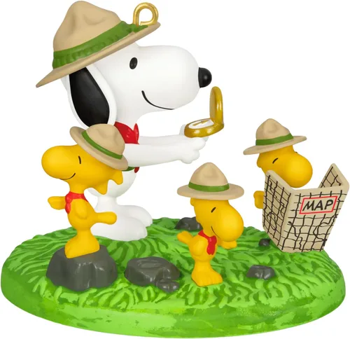 Vista 9 de Hallmark Keepsake Adorno de Navidad de Mesa 2025, La Pandilla de Snoopy Feliz Navidad, ¡Charlie Brown! con Luz y Sonido, Regalos para Fans de Snoopy