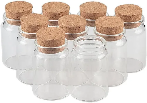 Vista 12 de Capacidad 1.7 fl oz botellas de vidrio con corcho pequeño transparente mini frascos de vidrio vacíos frascos 6 unids/lote
