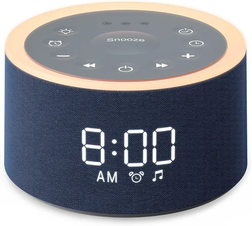 Vista 10 de Máquina de sonido Dreamegg D1+ y reloj despertador - Máquina de sonido para dormir, máquina de ruido blanco con 29 sonidos relajantes, luz nocturna