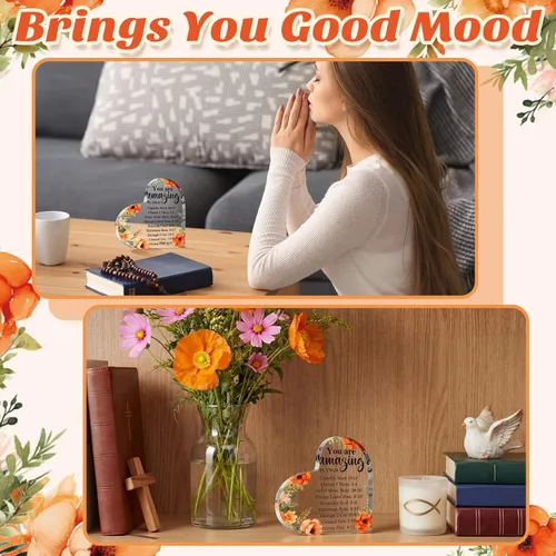 Vista 3 de Jetec Regalos de acrílico inspiradores de graduación para mujeres, ella, versículos cristianos de la Biblia 2026, regalos religiosos, decoración