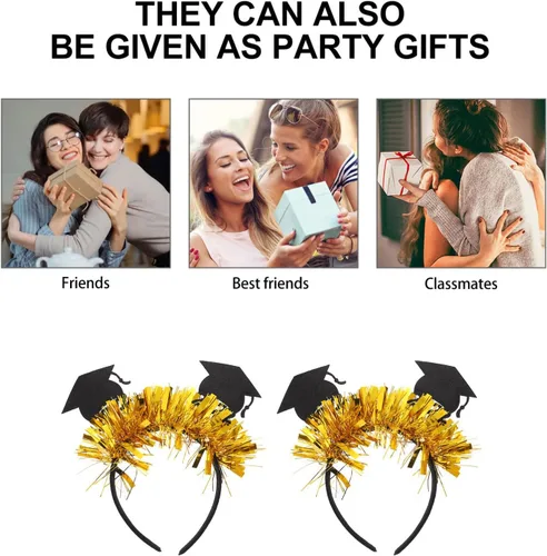 Vista 3 de PRETYZOOM 4 diademas para el pelo diseño de doctorado para graduación para fiestas de graduación 4