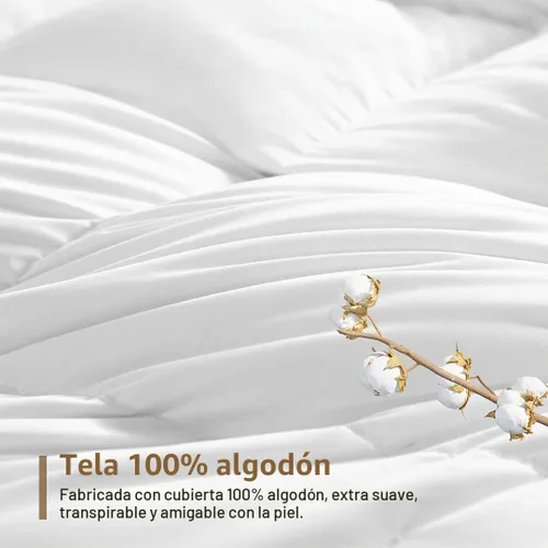 Vista 4 de DWR - Edredón cubierto con tela 100% de algodón, relleno alternativo al plumón, peso para todas las estaciones, tamaño Queen (88 x 88)