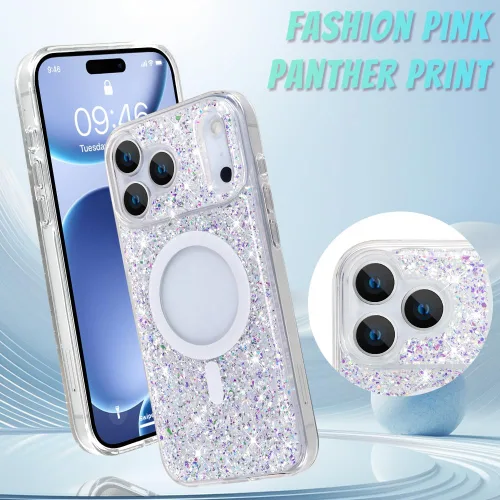 Vista 2 de Bonoma for iPhone 17 Pro Max Case 2025 Bling Crystal -Glitter Crystal Brillantina Cristal