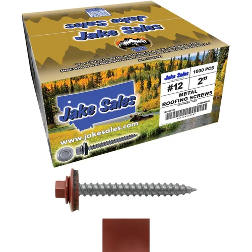 Vista 74 de 12 tornillos para techos de metal gris ABC de 1-1/2 pulgadas, cabezal de arandela hexagonal, arranque automático/roscado, arandela EPDM. 1 bolsa