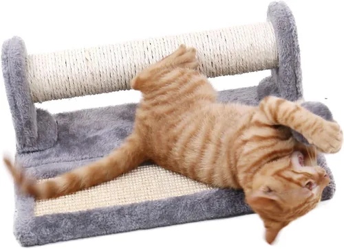 Vista 7 de PAWZ Road Poste rascador y almohadilla para gatos, postes y almohadillas para rascar cubiertos de sisal con pelota de juego, ideal para gatitos