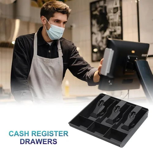Vista 4 de PATIKIL Bandeja de dinero para caja registradora, bandeja de inserción de cajón, organizador portátil de caja de almacenamiento de dinero con clip
