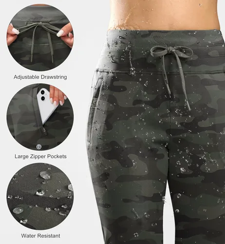 Vista 26 de G Gradual Pantalones deportivos con forro polar para mujer, de cintura alta, resistentes al agua, térmicos, para invierno, correr, senderismo