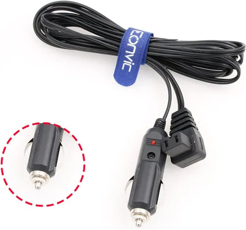 Vista 6 de Cable de extensión de encendedor de cigarrillos de 12 V CC, cable de alimentación para mini refrigerador, cable de repuesto para refrigerador