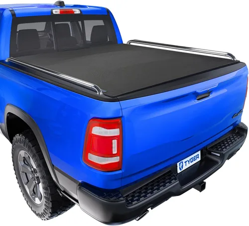 Vista 10 de Tyger Auto T1 Cubierta suave enrollable para caja de camioneta compatible con Dodge Ram 1500 2009-2018 y Classic 2019-2025, caja de 5 pies 7
