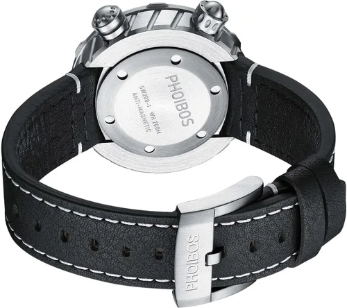 Vista 3 de PHOIBOS Vortex - Reloj de buceo automático antimagnético para hombre, 656.2 ft, resistente al agua, con orejetas ocultas y coronas dobles con bisel