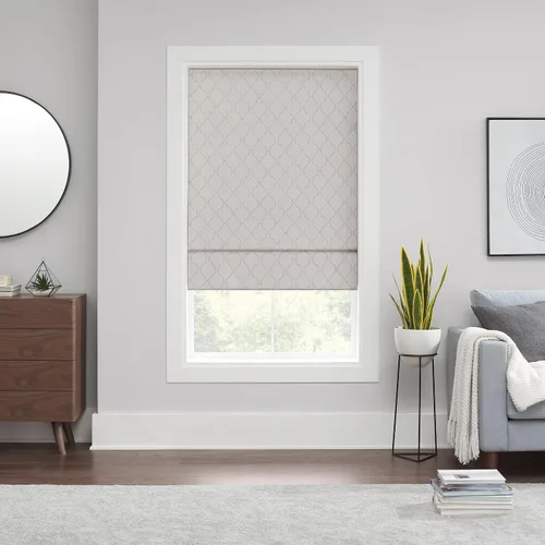 Vista 15 de Eclipse Evangeline - Persiana romana botánica para ventanas, sin cordón, 100 % opaca, 23 pulgadas de ancho x 64 pulgadas de largo, reducción