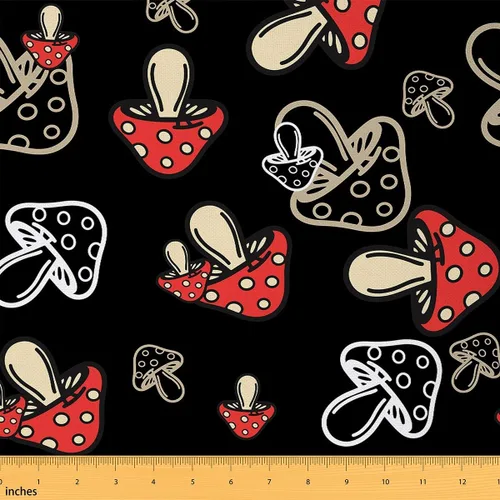 Vista 15 de Tela decorativa de setas lindas de Feelyou por el patio, tela de tapicería de setas de dibujos animados para sillas, tela decorativa impermeable al