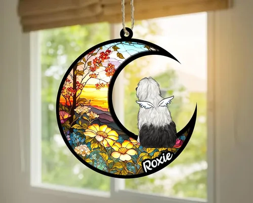 Vista 857 de LOVELYPOD Adorno de Navidad personalizado para perro Basset Hound (marrón) Basset Hound (marrón) adorno para atrapasoles de perro, razas de perros
