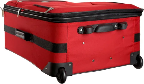 Vista 3 de Rockland juego de 4 piezas de valijas con ruedas y bolsas para viaje, Rojo), F32-RED