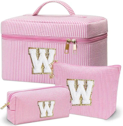 Vista 37 de Bolsa de maquillaje Adoryoung 3 piezas rosa+azul, Azul, A