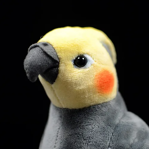 Vista 2 de lilizzhoumax Cockatiel - Juguete de peluche de loro de imitación, juguete de peluche de pájaro de simulación, regalos suaves Kawaii para niños, Gris