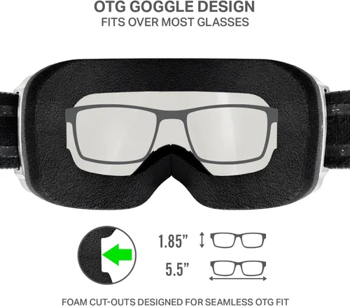 Vista 4 de Wildhorn Cristo - Gafas de esquí para hombre y mujer, 100% UV, antivaho OTG, gafas de snowboard, proveedor oficial del equipo de esquí de EE. UU.