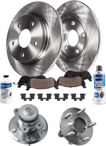 Vista 110 de Detroit Axle - Kit de suspensión delantera 4WD para Nissan Frontier Pathfinder Xterra, 2 cubos de rodamientos de ruedas, 2 brazos de control