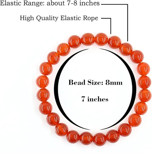 Vista 2 de Ouubuuy Pulsera elástica de cuentas de piedra natural de 0.315in para hombres y mujeres, pulseras de cuentas de piedras preciosas de cristal curativo