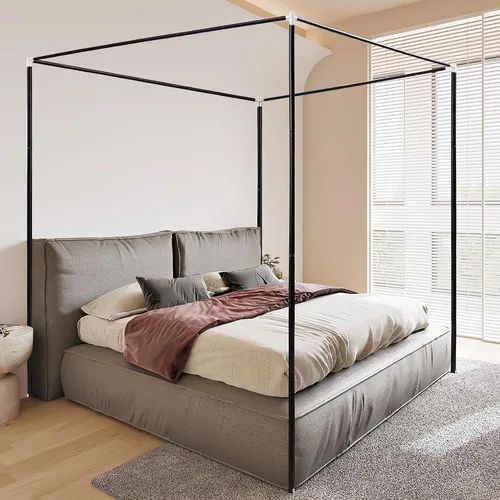 Vista 7 de Marco de cama de acero inoxidable tamaño individual, marco de metal resistente de tamaño individual para cama de metal, cama de madera, decoración